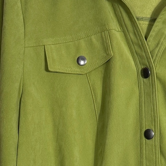 JM Collection size 1X green suede-feel jacket, soft, spring, autumn, fall - Picture 2 of 11